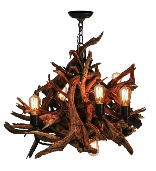 Meyda Tiffany Driftwood 144568 Chandelier Light - Natural Wood,Mahogany Bronze