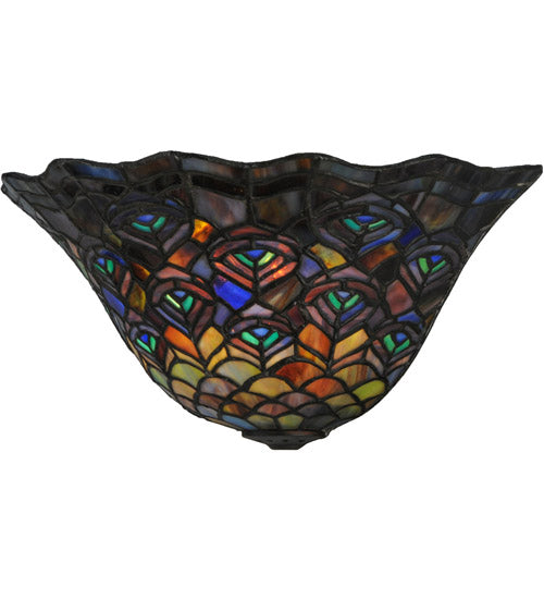 Meyda Tiffany Peacock Feather 144898 Wall Light - Green/Blue Pbag Purple/Blue Lt Blue Aqua/Green