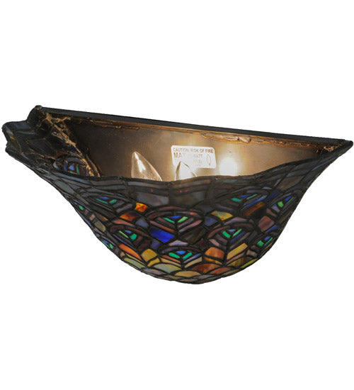 Meyda Tiffany Peacock Feather 144898 Wall Light - Green/Blue Pbag Purple/Blue Lt Blue Aqua/Green