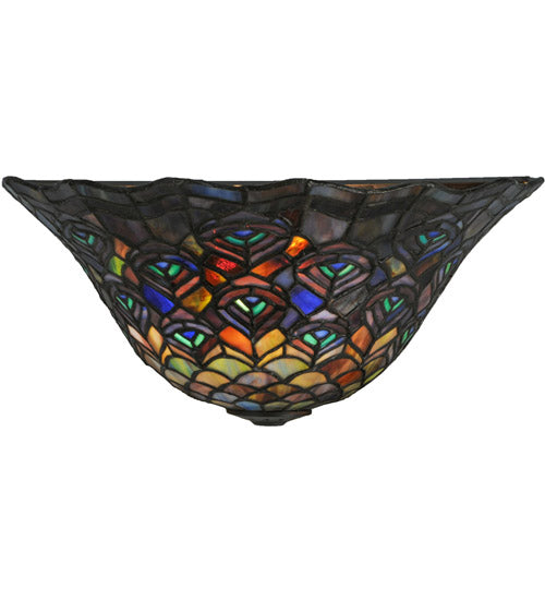Meyda Tiffany Peacock Feather 144898 Wall Light - Green/Blue Pbag Purple/Blue Lt Blue Aqua/Green