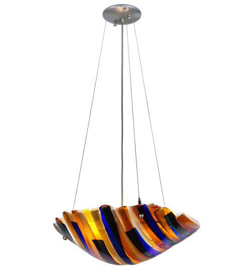 Meyda Tiffany Metro Fusion 144919 Pendant Light - Beige, Amber, Smoke Irid, Dark Bl