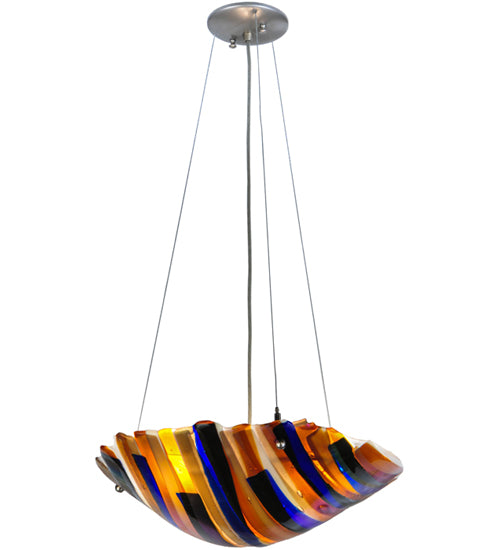 Meyda Tiffany Metro Fusion 144919 Pendant Light - Beige, Amber, Smoke Irid, Dark Bl