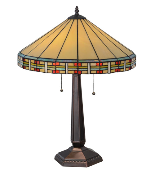Meyda Tiffany Lighting 144960 Arizona Two Light Table Lamp Lamp Bronze / Dark