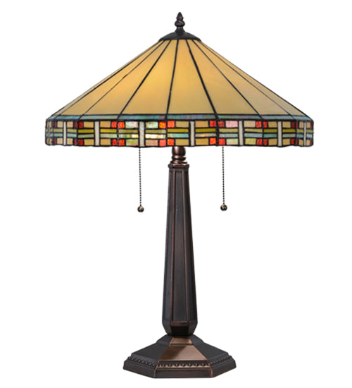 Meyda Tiffany Lighting 144960 Arizona Two Light Table Lamp Lamp Bronze / Dark