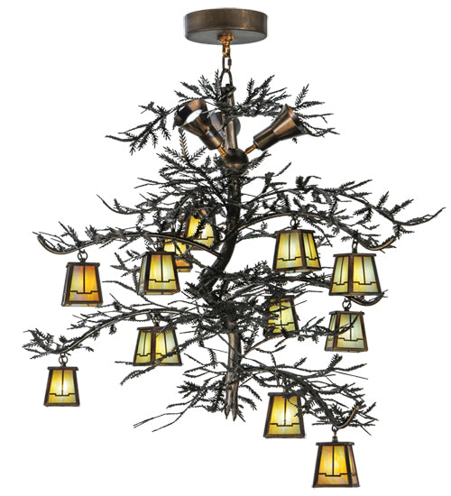 Meyda Tiffany Pine Branch 145107 Chandelier Light - Antique Copper,Burnished Copper