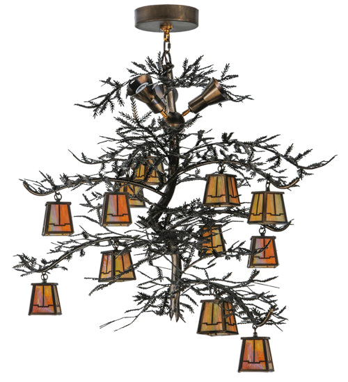 Meyda Tiffany Pine Branch 145107 Chandelier Light - Antique Copper,Burnished Copper