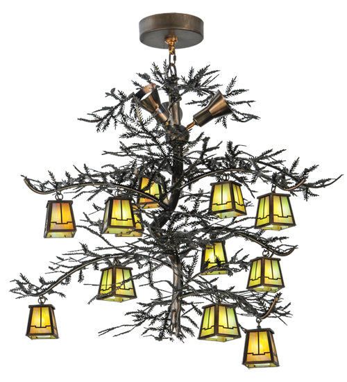 Meyda Tiffany Pine Branch 145107 Chandelier Light - Antique Copper,Burnished Copper