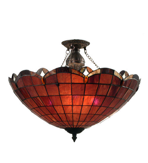 Meyda Tiffany Elan 14583 Ceiling Light - Pbagwg Plbr Zag Amber