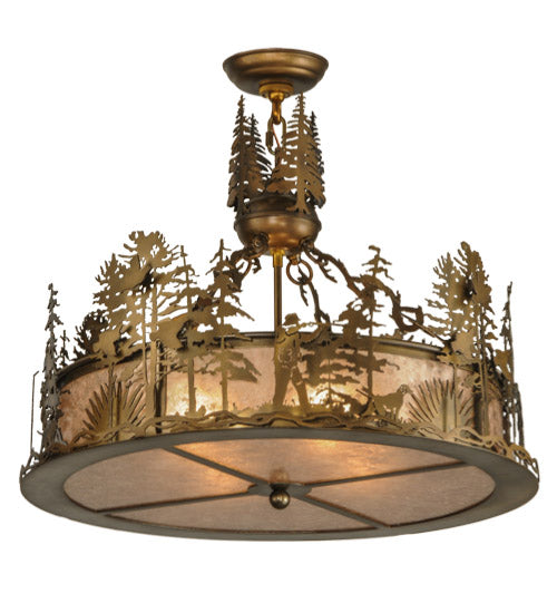 Meyda Tiffany Quail Hunter W/Dog 145977 Pendant Light - Antique Copper