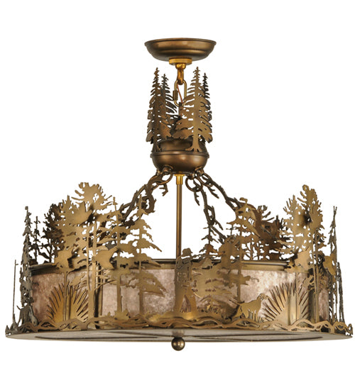 Meyda Tiffany Quail Hunter W/Dog 145977 Pendant Light - Antique Copper