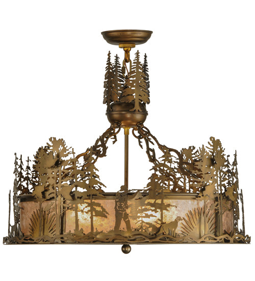 Meyda Tiffany Quail Hunter W/Dog 145977 Pendant Light - Antique Copper