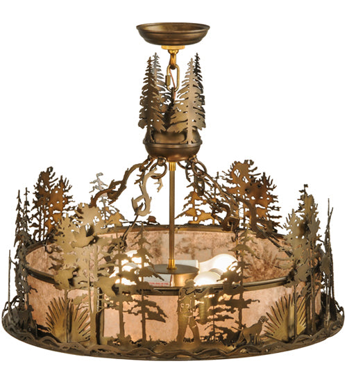 Meyda Tiffany Quail Hunter W/Dog 145977 Pendant Light - Antique Copper