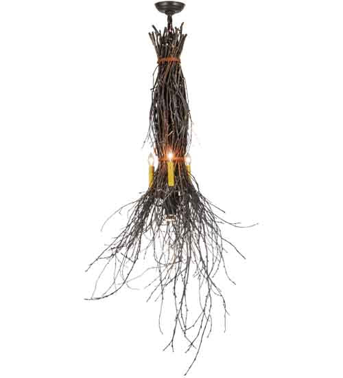 Meyda Tiffany Twigs 147152 Pendant Light - Natural Wood, Timeless Bronze