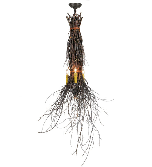 Meyda Tiffany Twigs 147152 Pendant Light - Natural Wood, Timeless Bronze