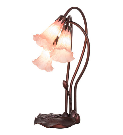 Meyda Tiffany Lighting 14728 Pink Three Light Accent Lamp Lamp Bronze / Dark