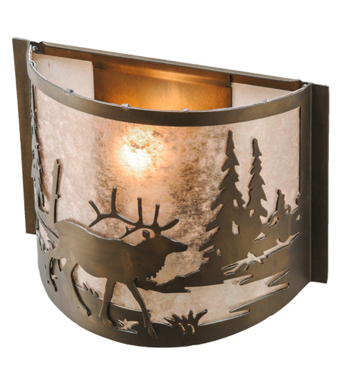 Meyda Tiffany Elk At Lake 148034 Wall Light - Antique Copper