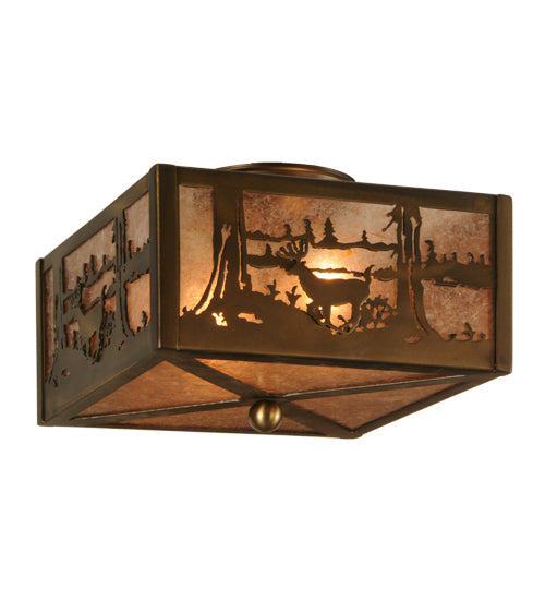 Meyda Tiffany Deer At Lake 148125 Ceiling Light - Antique Copper