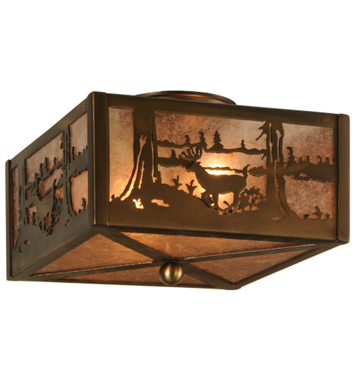Meyda Tiffany Deer At Lake 148125 Ceiling Light - Antique Copper