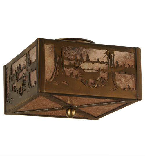 Meyda Tiffany Deer At Lake 148125 Ceiling Light - Antique Copper