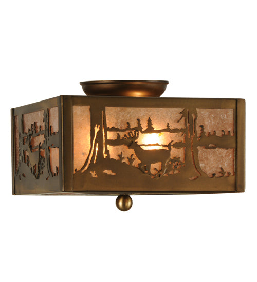 Meyda Tiffany Deer At Lake 148125 Ceiling Light - Antique Copper