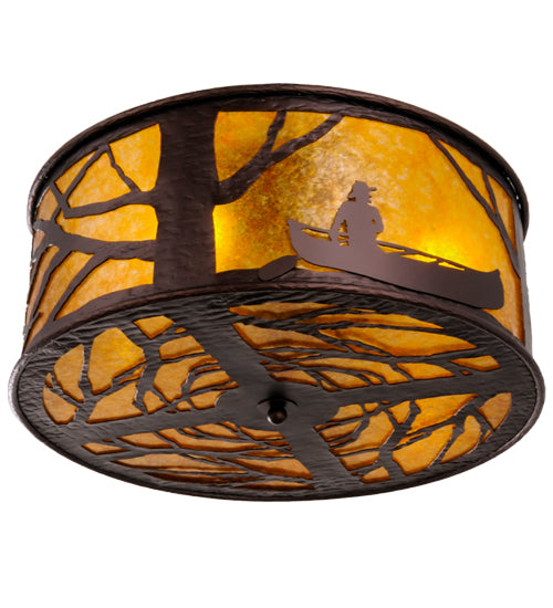 Meyda Tiffany Canoe At Lake 148378 Ceiling Light - Mahogany Bronze