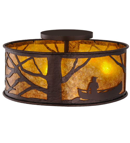 Meyda Tiffany Canoe At Lake 148378 Ceiling Light - Mahogany Bronze