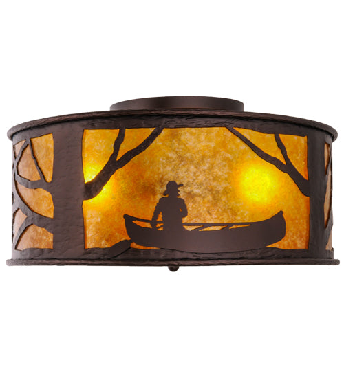 Meyda Tiffany Canoe At Lake 148378 Ceiling Light - Mahogany Bronze