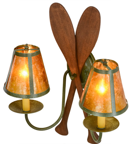 Meyda Tiffany Paddle 148768 Wall Light - Rust,Natural Wood,Tarnished Copper