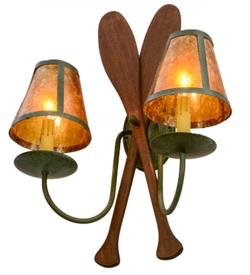 Meyda Tiffany Paddle 148768 Wall Light - Rust,Natural Wood,Tarnished Copper