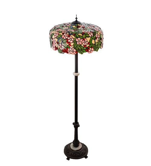 Meyda Tiffany Lighting 148875 Tiffany Cherry Blossom Three Light Floor Lamp Lamp Bronze / Dark