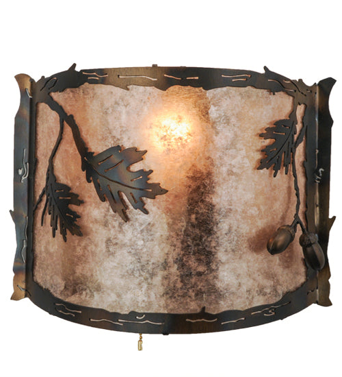 Meyda Tiffany Oak Leaf & Acorn 148889 Wall Light - Antique Copper