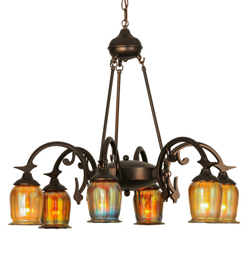 Meyda Tiffany Favrile 149190 Chandelier Light - Custom,Mahogany Bronze