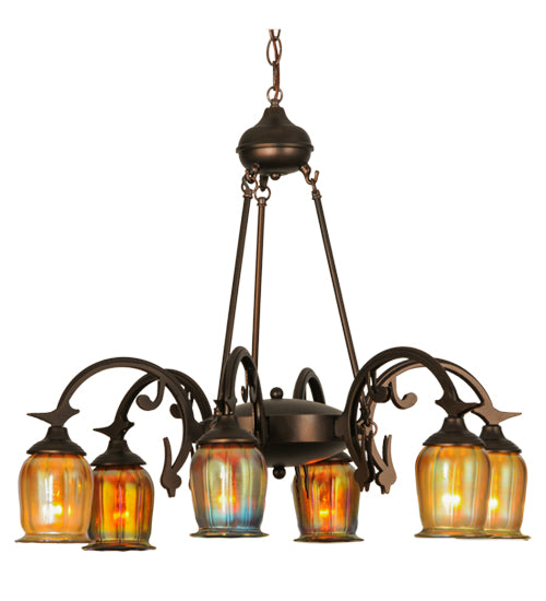 Meyda Tiffany Favrile 149190 Chandelier Light - Custom,Mahogany Bronze