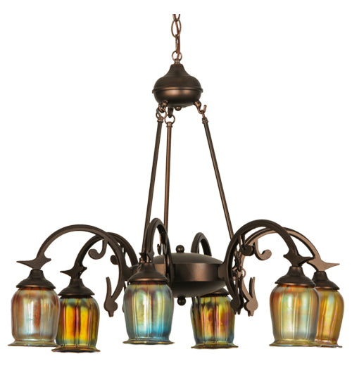 Meyda Tiffany Favrile 149190 Chandelier Light - Custom,Mahogany Bronze