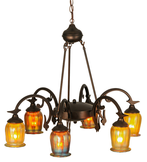 Meyda Tiffany Favrile 149190 Chandelier Light - Custom,Mahogany Bronze