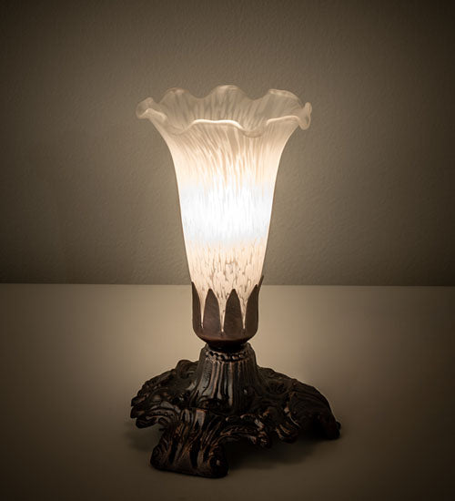 Meyda Tiffany Lighting 14946 White One Light Mini Lamp Lamp Bronze / Dark