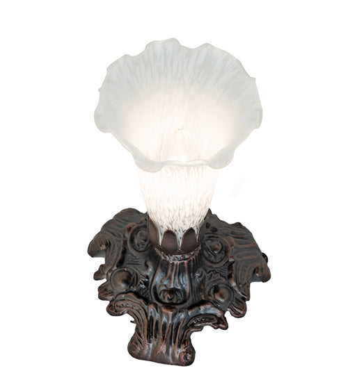 Meyda Tiffany Lighting 14946 White One Light Mini Lamp Lamp Bronze / Dark