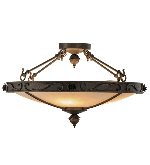Meyda Tiffany Arabesque 149758 Ceiling Light - Mahogany Bronze