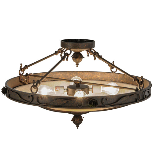 Meyda Tiffany Arabesque 149758 Ceiling Light - Mahogany Bronze