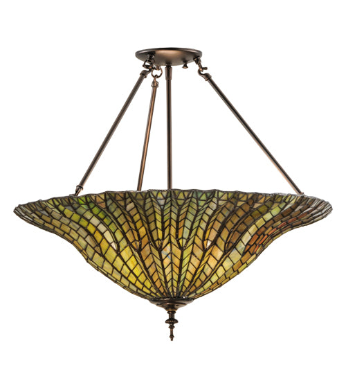 Meyda Tiffany Tiffany Lotus Leaf 149761 Ceiling Light - Mahogany Bronze