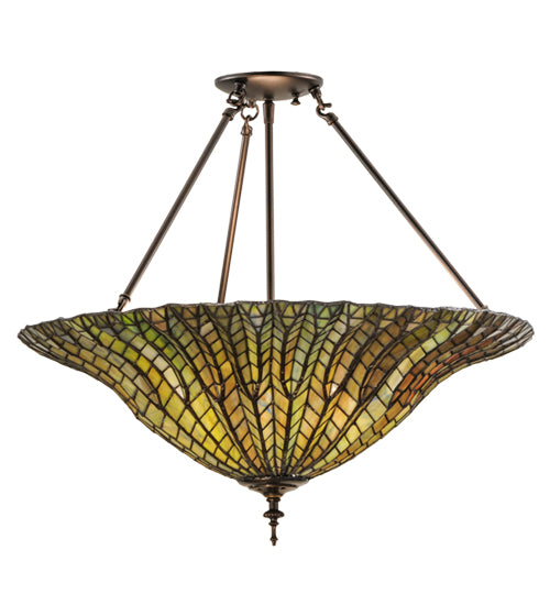 Meyda Tiffany Tiffany Lotus Leaf 149761 Ceiling Light - Mahogany Bronze