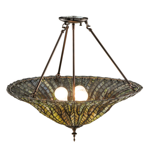 Meyda Tiffany Tiffany Lotus Leaf 149761 Ceiling Light - Mahogany Bronze