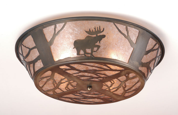 Meyda Tiffany Northwoods Moose On The Loose 10015 Ceiling Light - Antique Copper