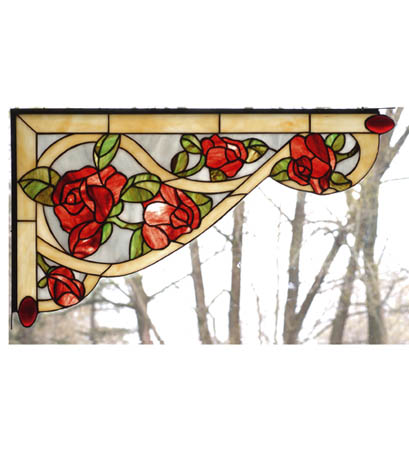 Meyda Tiffany Lighting 67138 Bed Of Roses Left Corner Bracket Mirror Multicolored