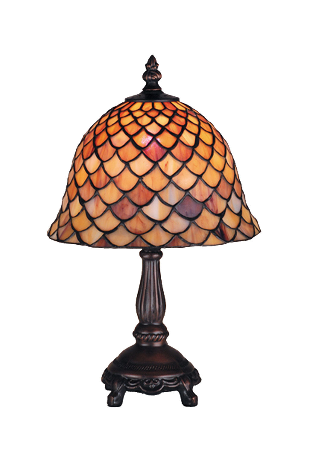 Meyda Tiffany Lighting 67378 Fishscale One Light Mini Lamp Lamp Bronze / Dark