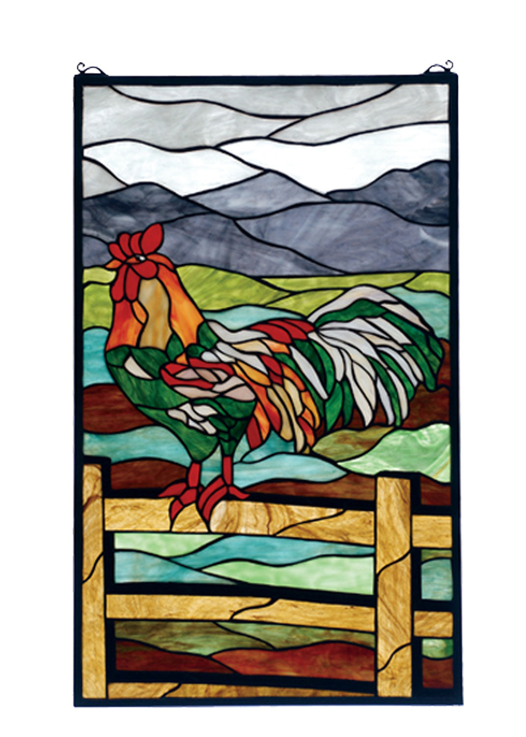 Meyda Tiffany Lighting 69398 Rooster Window Mirror Bronze / Dark