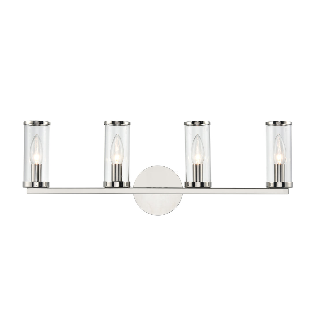 Alora revolve WV309044PNCG Wall Light - Clear Glass/Polished Nickel