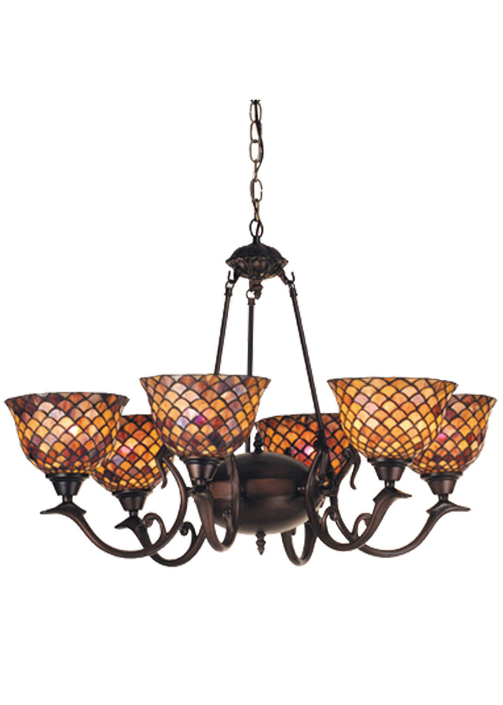 Meyda Tiffany Fishscale 74043 Chandelier Light - Antique