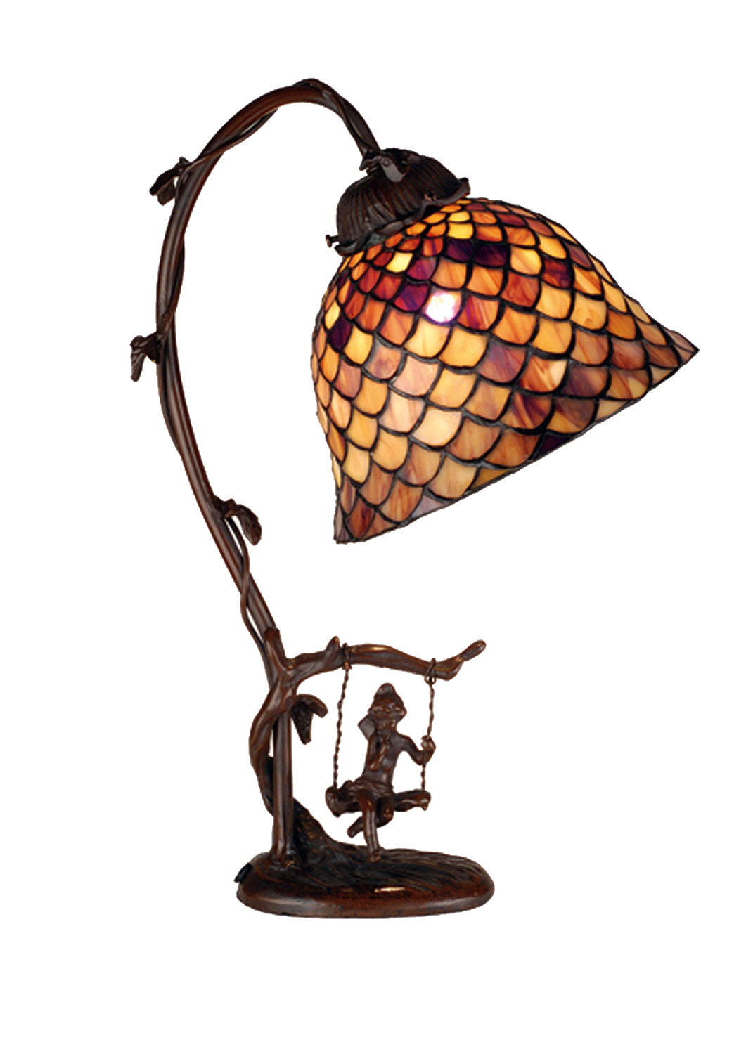 Meyda Tiffany Lighting 74046 Fishscale One Light Accent Lamp Lamp Bronze / Dark