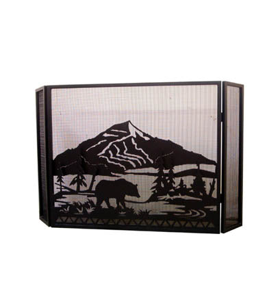 Meyda Tiffany Lighting 79796 Bear Creek Fireplace Screen Home Decor Black